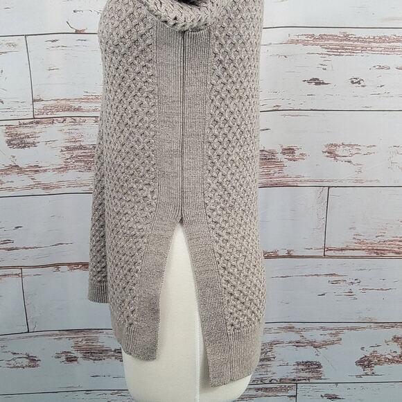 Athleta Honeycomb Sweater Tunic Oatmeal Heather Merino Blend Size XXS - Picture 3 of 9